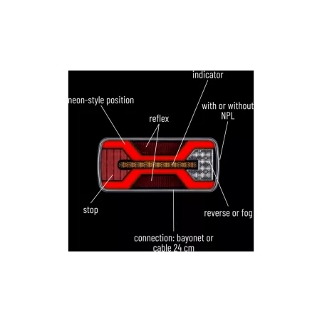 Rückleuchte LED X-Spider 1 Position / Nebel Npl
