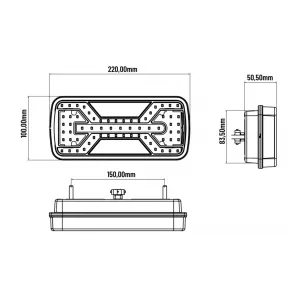 Rückleuchte LED X-Spider 1 Position / Nebel Npl
