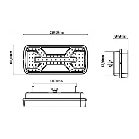 Rückleuchte LED X-Spider 1 Position / Nebel Npl