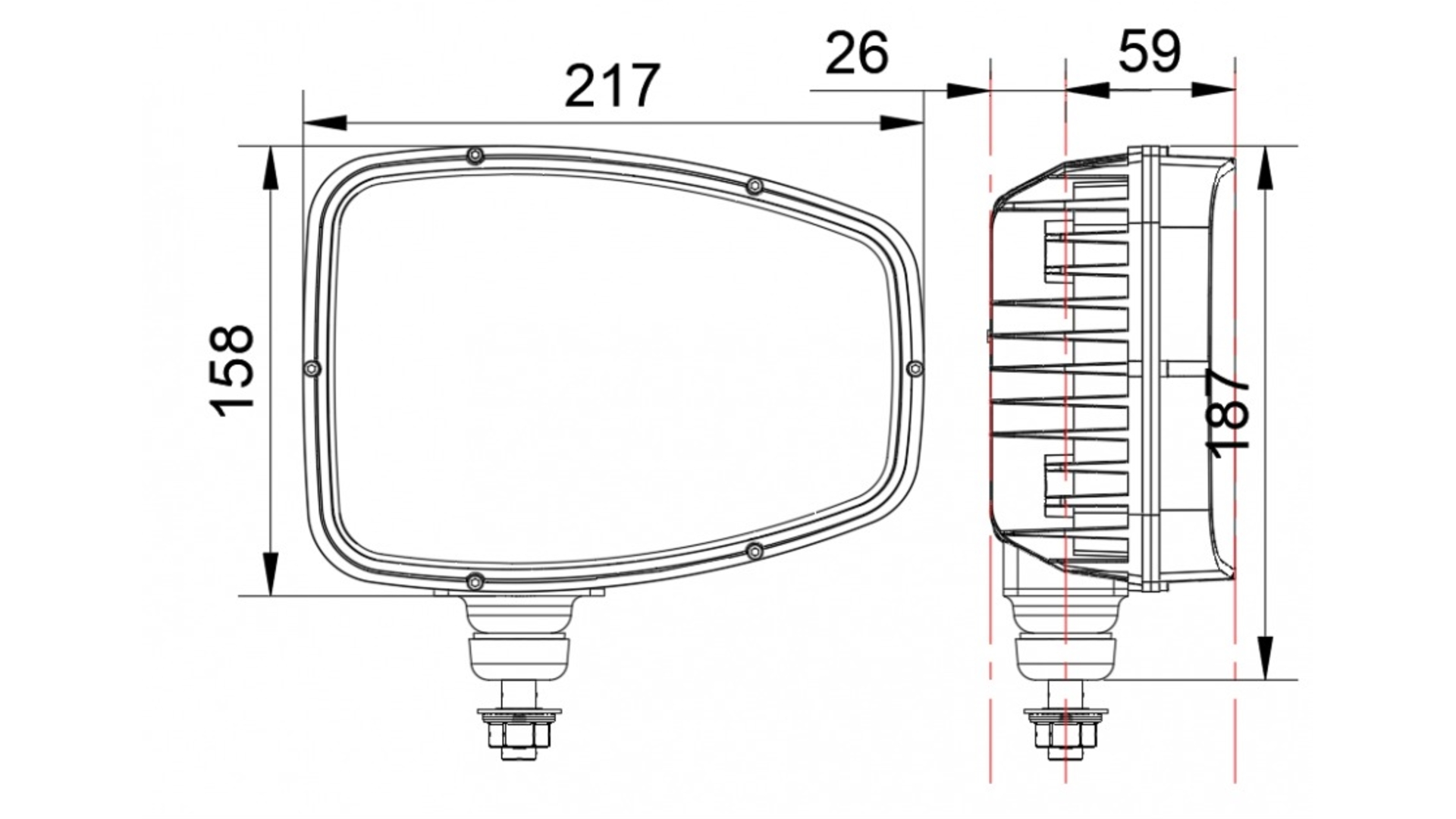 Reflektor Drogowy LED R148 R149 Lewy