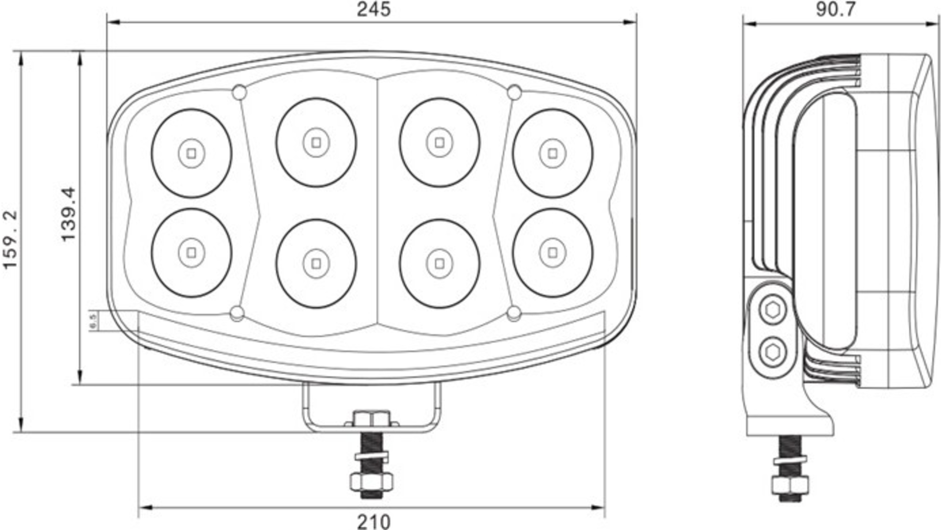 Driving Lamp LED + Bottom Position LED Tl 12 / 24V