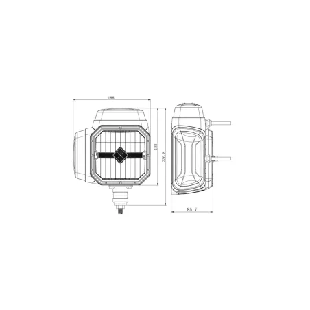 Fernlichtscheinwerfer LED + P / N + Beheizte Scheibe