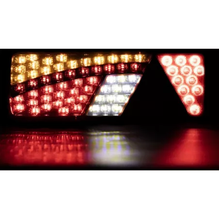 Rückleuchte 69 X LED Mit Dreieck (Weiss-Rot) Links