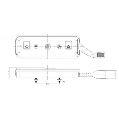 Feu Arrière 69 X LED Avec Triangle (Blanc-rouge) Gauche