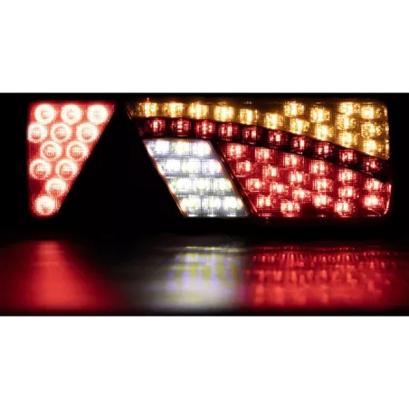 ЗАДНИЙ ФОНАРЬ 69 X LED С ТРЕУГОЛЬНИКОМ (БЕЛО-КРАСНЫЙ) ПРАВ.