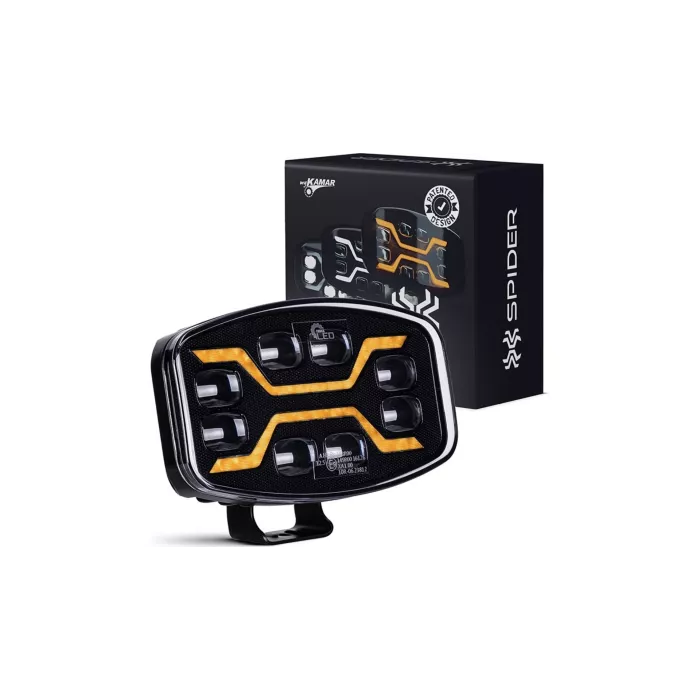 Phare Longue Portée X-spider Avec Feu de Position Et Fonction Stroboscopique Orange (LED)