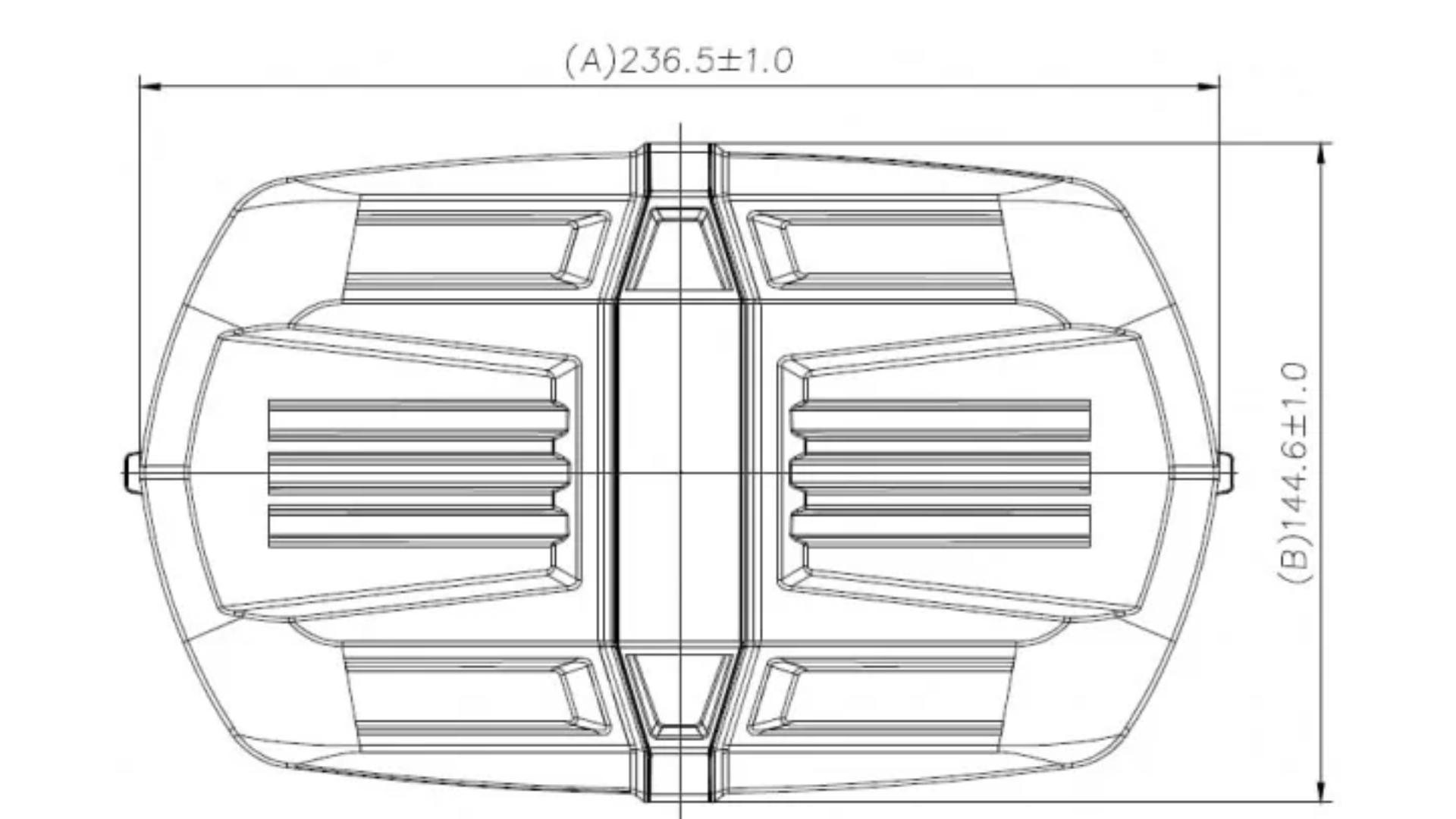 LED-Warnbalken 237x145mm Magnet R10 R65
