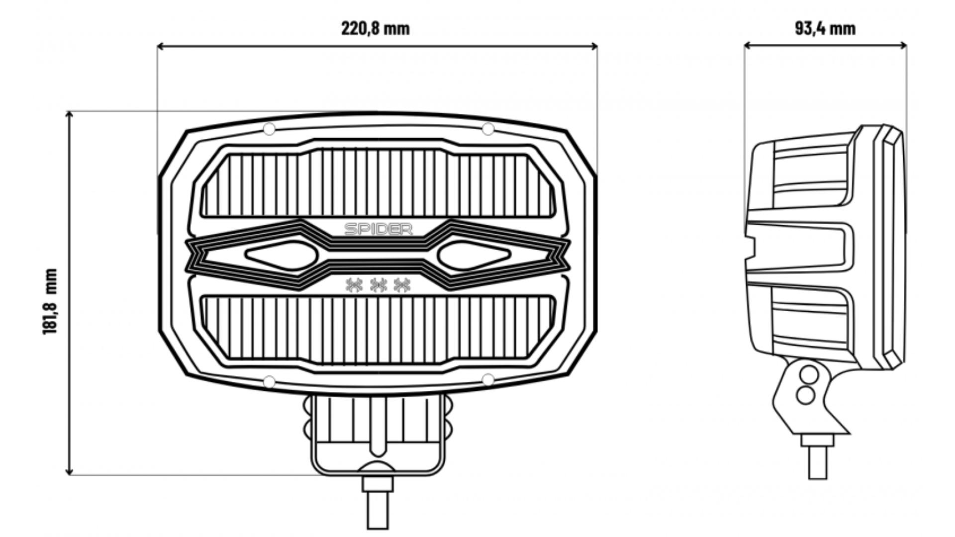 Fernscheinwerfer X-Spider Ninja (LED, Oval Mit Fernlicht-Halogen)