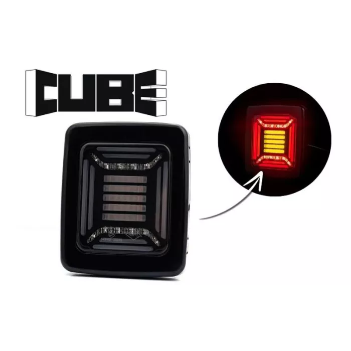 Piloto Trasero Cube 12 / 24V Dch / Izq (Neon LED, Marco Negro)
