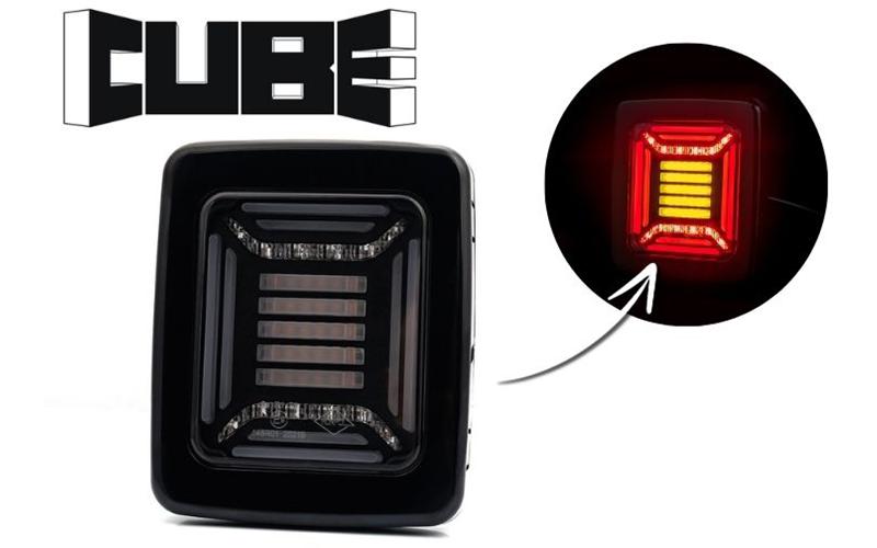 Piloto Trasero Cube 12 / 24V Dch / Izq (Neon LED, Marco Negro)