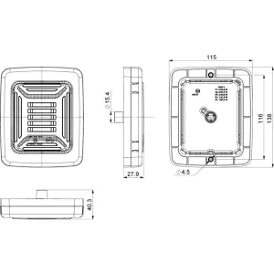Tail Lamp Cube 12 / 24V RH / LH (Neon LED, Black Frame)