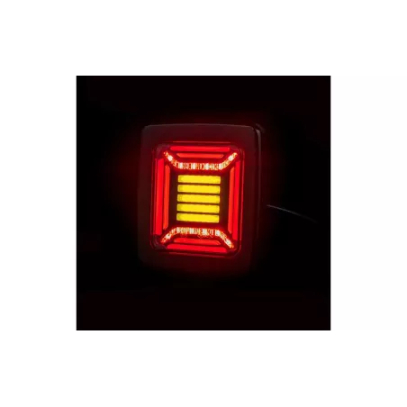 Feu Arrière Cube 12 / 24V Droit / Gauche (Neon LED, Cadre Noir)