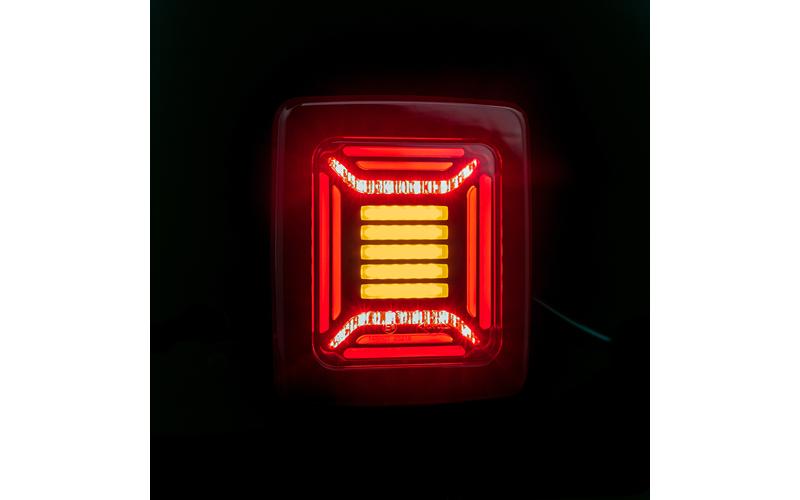Tail Lamp Cube 12 / 24V RH / LH (Neon LED, Black Frame)
