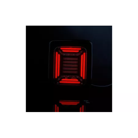 Feu Arrière Cube 12 / 24V Droit / Gauche (Neon LED, Cadre Noir)