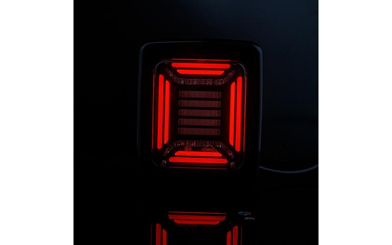 Tail Lamp Cube 12 / 24V RH / LH (Neon LED, Black Frame)