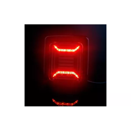 Piloto Trasero Cube 12 / 24V Dch / Izq (Neon LED, Marco Negro)