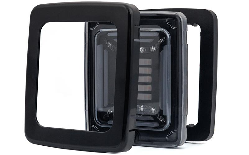 Tail Lamp Cube 12 / 24V RH / LH (Neon LED, Black Frame)