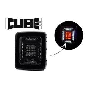LAMPA ZESPOLONA TYLNA CUBE 12/24V PRAWA / LEWA (LED, CZARNA RAMKA)