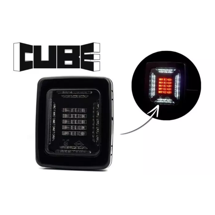 Tail Lamp Cube 12 / 24V RH / LH (LED, Black Frame)