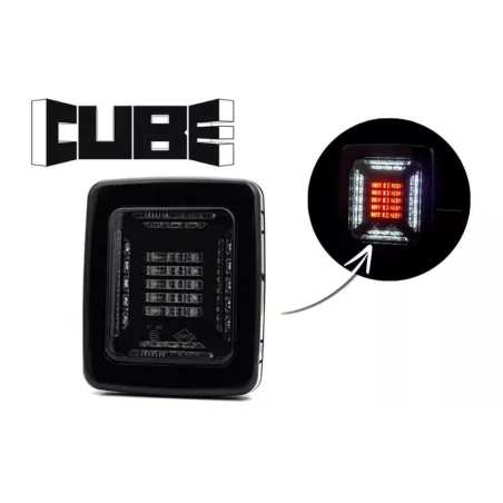 Piloto Trasero Cube 12 / 24V Dch / Izq (LED, Marco Negro)