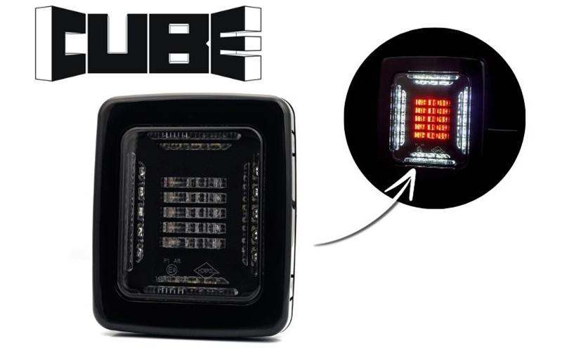 Piloto Trasero Cube 12 / 24V Dch / Izq (LED, Marco Negro)
