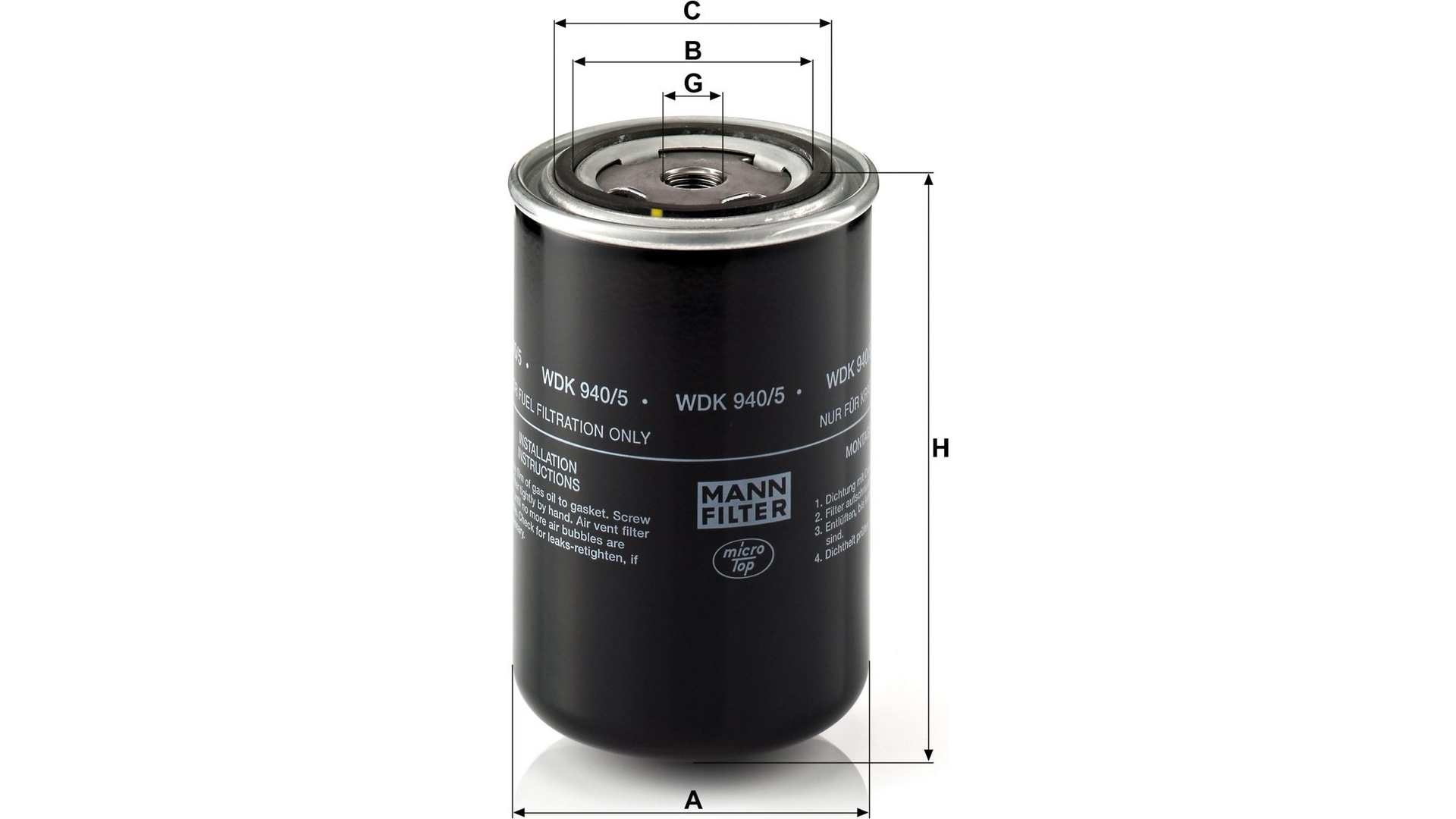 Filtro de Combustible DAF 65cf / 75cf / 85CF / Solaris