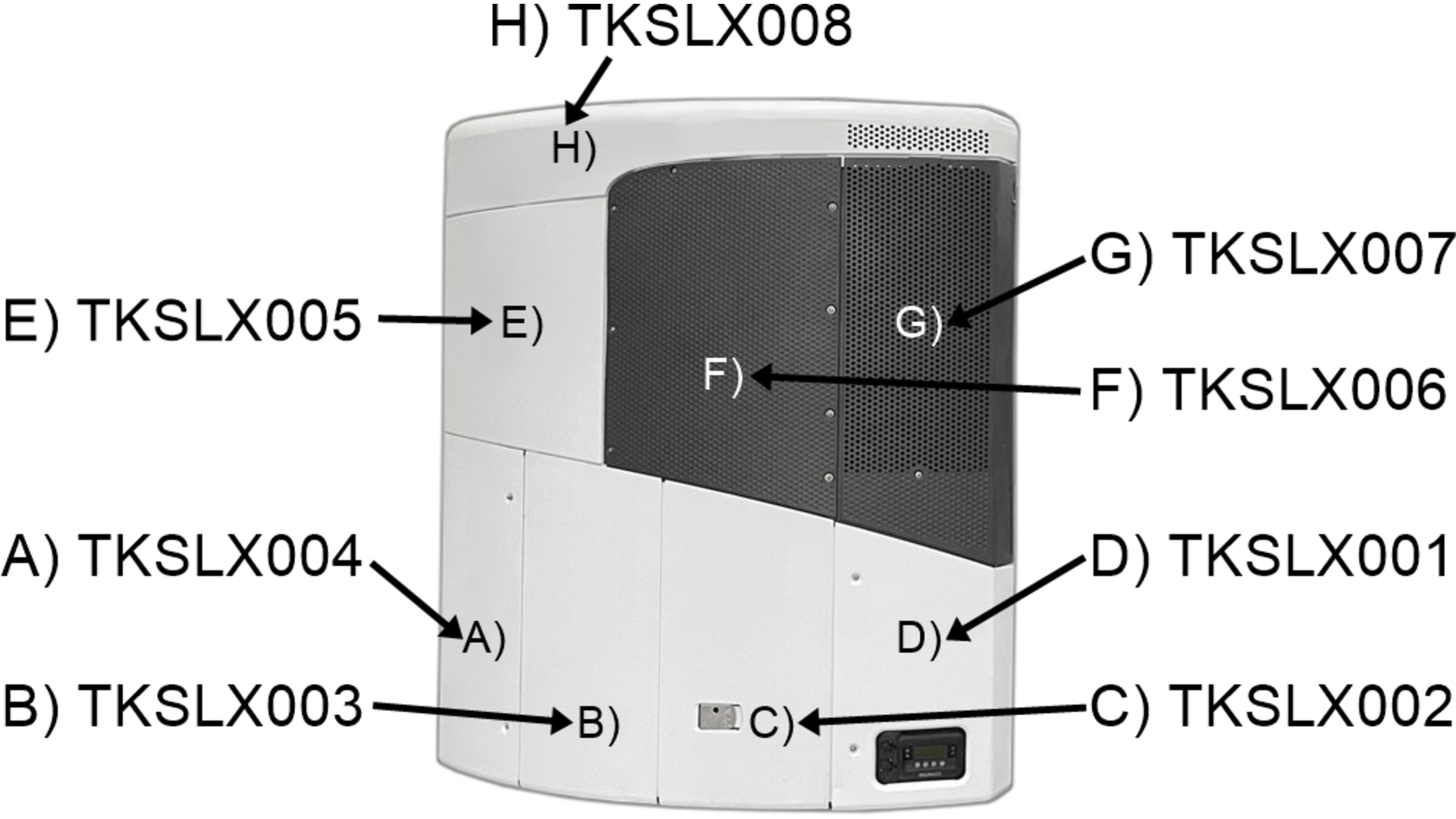 Unidad FrigorÍfica Thermo King SLX Cubierta Interior Central Izq