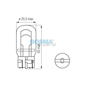 Bosma żarówka 12V 21 / 5W W21 / 5W T20q