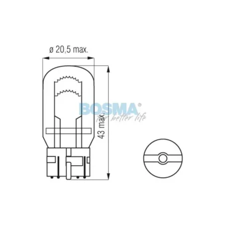 Bosma ЛАМПА 12V 21 / 5W W21 / 5W T20q