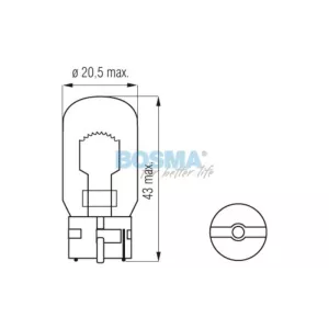 Bosma Bulb 12V 21W W21W T20d