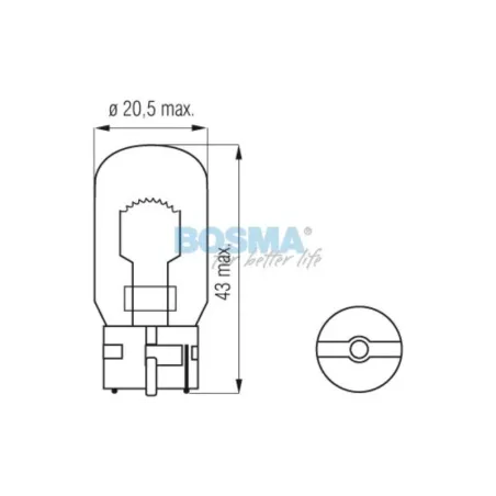 Bosma Bulb 12V 21W W21W T20d