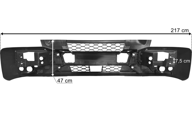 Iveco Eurocargo 75-120e (2016-) Pare-chocs Avant Avec Trou de Feu Antibrouillards