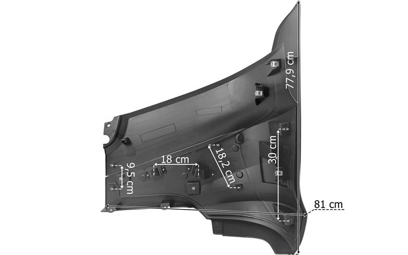 Iveco S-Way Stoßstangenecke Rechts (Schwarz, 2 Halter)