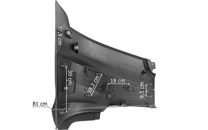 Iveco S-Way Stoßstange Ecke Links (Schwarz, 2 Halter)