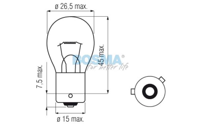 Bosma ЛАМПА 12V 21W PY21W BAU15S Amber (Single Box)