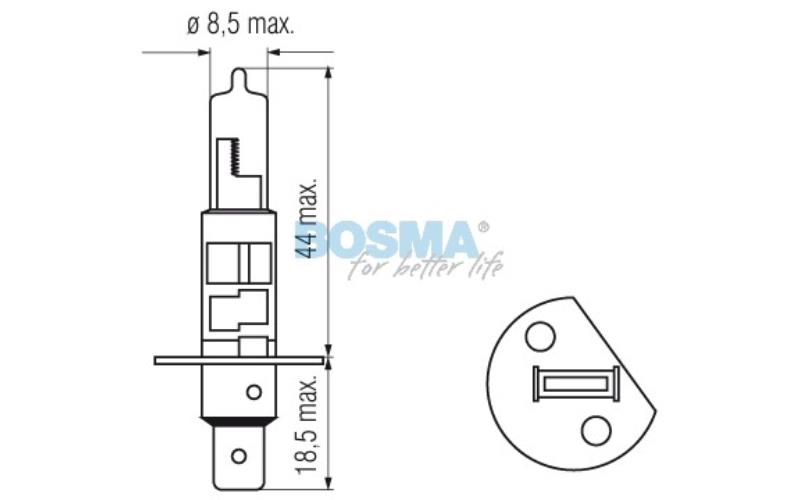 Bosma Ampoule 24V 100W H1 P14,5s Rally