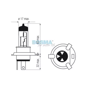 Bosma Bombilla 24V 75 / 70W H4 P43t