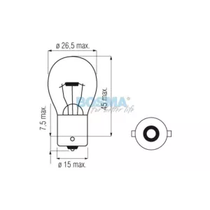 Bosma ЛАМПА 24V 21W P21W BA15S 25x47 Heavy Duty