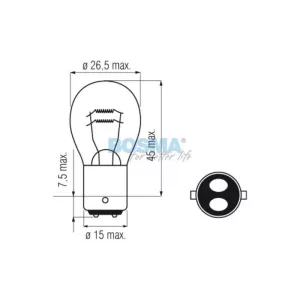 Bosma Bombilla 24V 21 / 5W P21 / 5W BAY15D (Paquete Individual)
