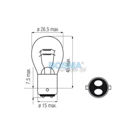 Bosma Glühlampe 24V 21 / 5W P21 / 5W BAY15D (Single Box)