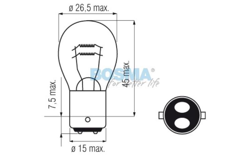 Bosma Bombilla 24V 21 / 5W P21 / 5W BAY15D (Paquete Individual)