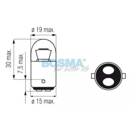 Bosma ЛАМПА 24V 5W BA15D 18x37