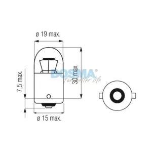 Bosma Bombilla 24V 5W R5W BA15S 18x37 Heavy Duty
