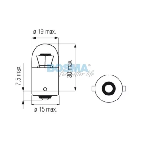 Bosma Bombilla 24V 5W R5W BA15S 18x37 Heavy Duty