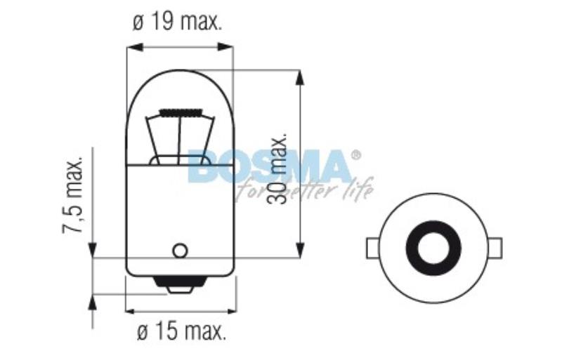 Bosma Ampoule 24V 5W R5W BA15S 18x37 Heavy Duty