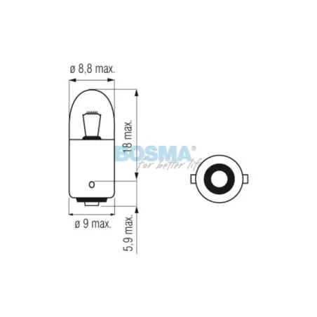 Bosma żarówka 24V 4W T4W BA9S