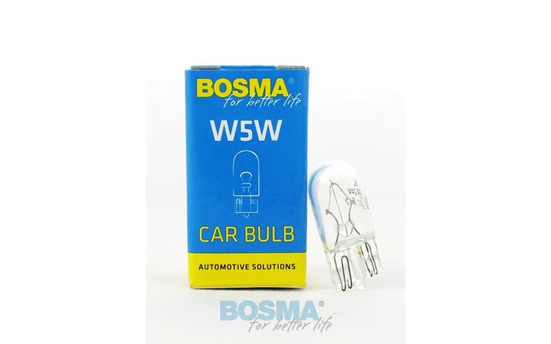 Bosma Bombilla 24V 5W W5W T10 Todo Cristal (Paquete Individual)