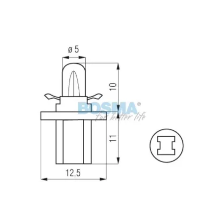 Bosma ЛАМПА 24V 1,2W B8,5d С ПАТРОНОМ