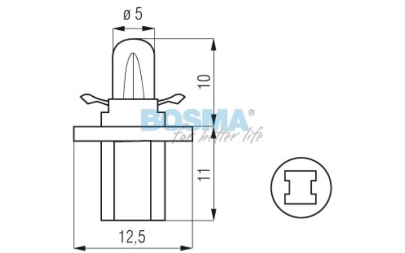 Bosma Bombilla 24V 1,2W B8,5d con Portalámparas