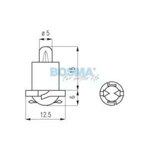 Bosma ЛАМПА 24V 1,2W Ebsr С ПАТРОНОМ